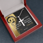 Military Style Ball Chain Cross Necklace with A Bible Verse Card - John 3:16