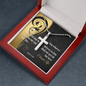 Military Style Ball Chain Cross Necklace with A Bible Verse Card - John 3:16