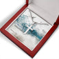 Cross Military Style Ball Chain Necklace with Bible Verse Card - Matthew 17:20