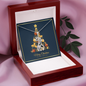 Graceful Love Giraffe Necklace with Christmas Card