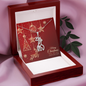 Graceful Love Giraffe Necklace with Christmas Card - Red