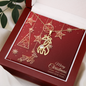 Graceful Love Giraffe Necklace with Christmas Card - Red