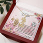 To My Daughter - Graceful Love Giraffe Necklace with Message Card with QR code for E-Card