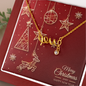 Scripted Love Necklace with Christmas Card - Red