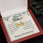 To My Bestie - Infinity Hearts Necklace with Birthday Message Card