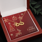 Infinity Hearts Necklace with Christmas Card - Red