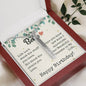 To My Bestie - Engravable 4 Sided Vertical Stick Necklace with Birthday Message Card