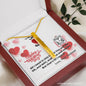 To Lovey Wifey - Engraved 4 Sided Stick Necklace with V-day Message Card & QR code for E-Card