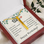To My Bestie - Engravable 4 Sided Vertical Stick Necklace with Birthday Message Card
