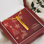 Engraved 4 Sided Stick Necklace with Christmas Card - Red