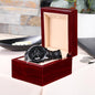 Phil 4:13 Bible Verse Engraved Design Black Chronograph Watch