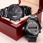Isaiah 40:31 Bible Verse Engraved Design Black Chronograph Watch