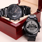 Psalms 121:2 Bible Verse Engraved Design Black Chronograph Watch