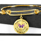 In Memory of Your Loved One - My Mind Still Talks to You... - Circle Adjustable Bangle Bracelet - Loving Family