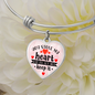 You Stole My Heart But I'll Let You Keep It - Heart - Adjustable Bangle Bracelet (Pink) - Loving Family