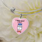 I Need Vitamin U (Pink) Heart - Adjustable Bangle Bracelet - Loving Family