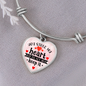You Stole My Heart But I'll Let You Keep It - Heart - Adjustable Bangle Bracelet (Pink) - Loving Family