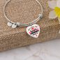 You Stole My Heart But I'll Let You Keep It - Heart - Adjustable Bangle Bracelet (Pink) - Loving Family