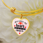 You Stole My Heart But I'll Let You Keep It - Heart - Adjustable Bangle Bracelet (Pink) - Loving Family