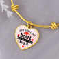 You Stole My Heart But I'll Let You Keep It - Heart - Adjustable Bangle Bracelet (Pink) - Loving Family