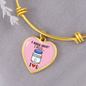 I Need Vitamin U (Pink) Heart - Adjustable Bangle Bracelet - Loving Family