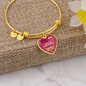 To My Wife - I Love You Because You Are My LIFE...- Heart - Adjustable Bangle Bracelet - Loving Family