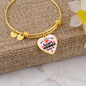 You Stole My Heart But I'll Let You Keep It - Heart - Adjustable Bangle Bracelet (Pink) - Loving Family