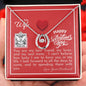 To My Wife - Lucky In Love Necklace with V-day Message Card with QR code for E-Card