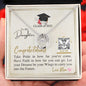 To My Daughter - Lucky in Love Necklace with Graduation Message Card with QR code for E-Card
