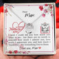Dear Mum - Lucky In Love Necklace with Mother's Day Message Card & QR code for E-Card
