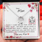 Dear Mom - Lucky In Love Necklace with Message Card & QR code for E-Card