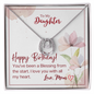 To My Daughter - Lucky In Love Necklace with Birthday Message Card