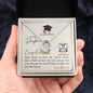 To My Daughter - Lucky in Love Necklace with Graduation Message Card with QR code for E-Card