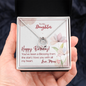 To My Daughter - Lucky In Love Necklace with Birthday Message Card