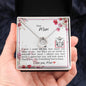 Dear Mom - Lucky In Love Necklace with Message Card & QR code for E-Card