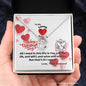 To My Lovey Wifey - Lucky in Love Necklace with V-day Message Card & QR code for E-Card