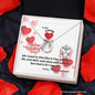 To My Lovey Wifey - Lucky in Love Necklace with V-day Message Card & QR code for E-Card