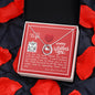 To My Wife - Lucky In Love Necklace with V-day Message Card with QR code for E-Card