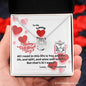 To My Lovey Wifey - Lucky in Love Necklace with V-day Message Card & QR code for E-Card