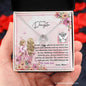 Mom To Daughter - Lucky In Love Necklace with Message Card & QR code for E-Card