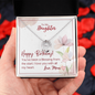 To My Daughter - Lucky In Love Necklace with Birthday Message Card