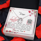 Dear Mum - Lucky In Love Necklace with Mother's Day Message Card & QR code for E-Card
