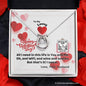 To My Lovey Wifey - Lucky in Love Necklace with V-day Message Card & QR code for E-Card