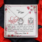 Dear Mum - Lucky In Love Necklace with Mother's Day Message Card & QR code for E-Card
