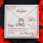 To My Daughter - Lucky In Love Necklace with Birthday Message Card