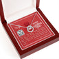 To My Wife - Lucky In Love Necklace with V-day Message Card with QR code for E-Card