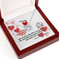 To My Lovey Wifey - Lucky in Love Necklace with V-day Message Card & QR code for E-Card