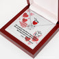 To My Lovey Wifey - Lucky in Love Necklace with V-day Message Card & QR code for E-Card