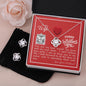 To My Wife - Love Knot Necklace & Earring Set with V-day Message Card & QR code for E-Card