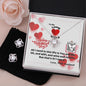 To My Lovey Wifey - Lucky in Love Necklace with V-day Message Card & QR code for E-Card